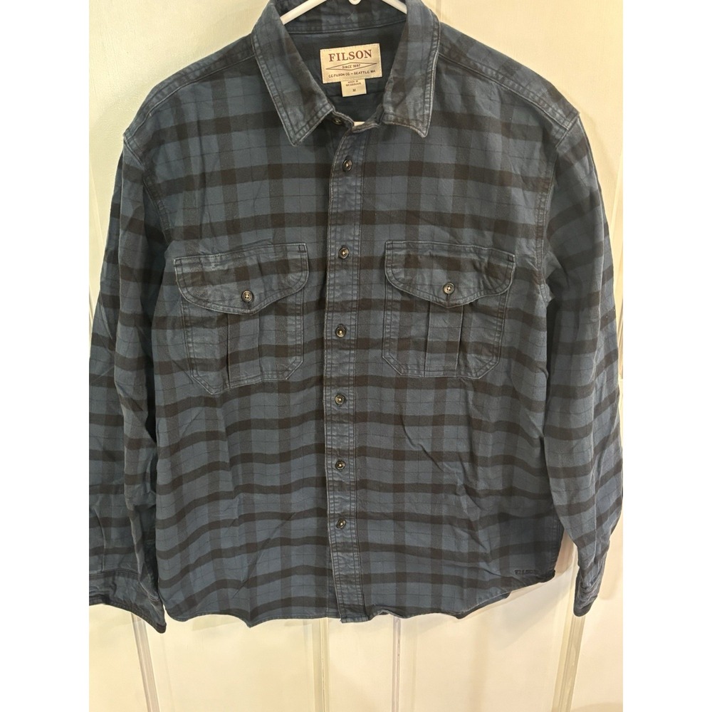 FILSON ALASKAN GUIDE SHIRT blue check Cotton‎ Men's Tops casual authentic Medium